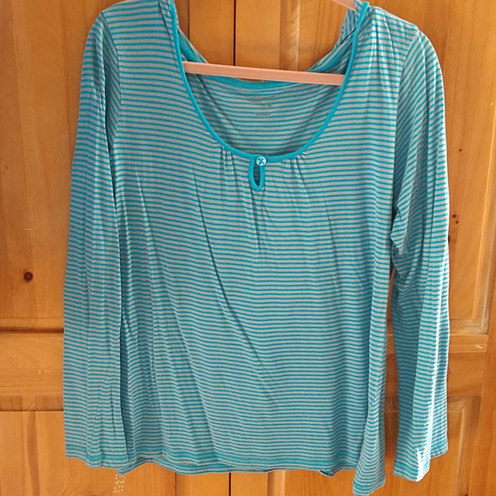 Old Navy Blue & Beige Striped Hoodie